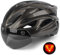 Shinmax Casco Bici con Luce di LED, Casco con Visiera Magnetica Staccabile Shield Casco da Bici Leggero Regolabile Casco da Bicicletta Unisex Adulto Skateboarding Sci Snowboard 56-62cm