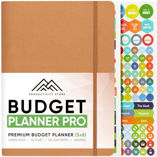 Best 2025 Budget Planner & Budget Book | 12-Mo Finance Planner, Monthly Bill Organizer, Budget, Debt, Saving & Expense Tracker With Budget Stickers | Productivity Store | Leather