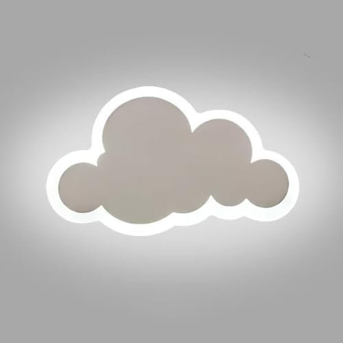 GUANSHAN Lámpara de pared LED con forma de nube blanca, luz nocturna de dibujos animados para habitación infantil, lámpara decorativa de fondo para dormitorio, sala de estar, escaleras, 3 luces.