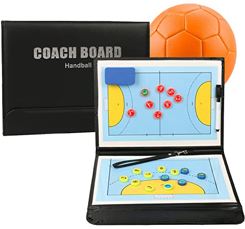 RoseFlower Tableau Tactique de Handball - 12.6 x 9.6 Tableau Magnétique D'entraîneur de Handball - Tactique Board Handball Pliable - Excellents Cadeaux D'entraîneur De Handball pour Hommes