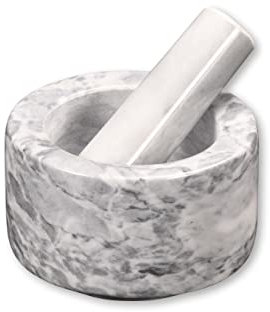 Kesper | Mörser, Mateial: Marmor, Maße: Ø 13 cm, H: 8 cm, Farbe: Weiß poliert | 71505