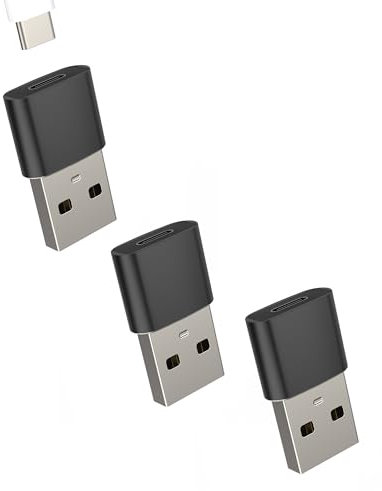 USB C to USB Adapter(3Pack)Type-C Female to USB-A Male Power Charger Connector Thunderbolt Charging Block compatible for Samsung Galaxy Note10 S21 S22 S23 for Apple iPhone 15 14 13 12 Pro Max for Ipad