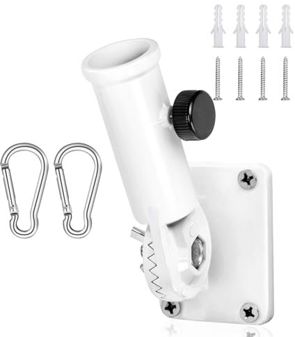 Dantolo zubehör für Haus Garten Balkon Soporte de Asta de Bandera (Blanco)