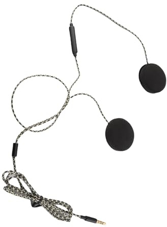 OVAQUIXI Motorcykelhjälm Headset, 3,5 Mm Hörlurshögtalare, Kabelanslutet, Handsfreesamtal för Körning, Svart