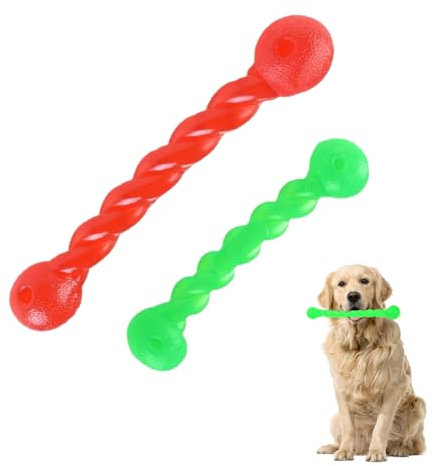 YINZZTRY Hundespielzeug für Zähne, 2 Pieces Gummispirale Kauknochen, Robustes Kauspielzeug für Hunde, Zahnen Kauen Spielzeug, für Zähne reinigen und Zahnfleisch massieren, 18cm+28cm