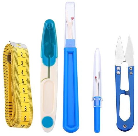 Comforty Nahttrenner,Saumtrenner Seam Ripper Set mit Schutzkappe,Groß/Klein Nähen Nahtauftrenner Kommt mit Trimmschere SchneidermaßBand für Nähte