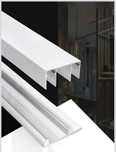 Binari for Ante scorrevoli for armadi con Portata di 66 libbre, Guide a Doppio Binario, binari Superiori e Inferiori for armadi con ferramenta a puleggia Liscia(100cm/39in)