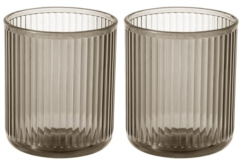 Tandborstkopp set, 2 st okrossbara tandborstmuggar, grå - tandborstkoppar glas för hygienisk förvaring av tandborstar