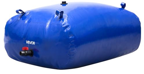 VEVOR Water Storage Bladder, 87 Gallon (330L) Water Storage Container Tank, 1000D PVC Large Capacity Soft Bag Bladder, Collapsible Portable for Garden Irrigation, Camping, RVs, Fire Prevention, Blue