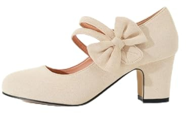 Générique Escarpins à Pieds Larges pour Femme Élégantes Chaussures Traditionnelles Chaussure à Talons Fermés Confortables pour Fête la Bière, Chaussures de Danse de Mariage