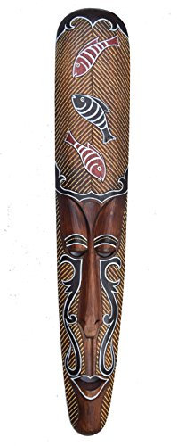 Maschera 100 cm con pesci foto legno maschera maschera da parete