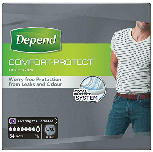 Depend Unterwäsche saugfähig Absorption Super Gr. L/XL Herren – 54 Stück