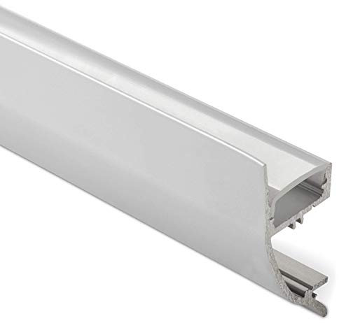 5 x LED Profil-43 Aluminium eloxiert 2000 x 17 x 41 mm mit opaler Abdeckung für LED Streifen bis 12 mm Breite indirekte Beleuchtung Wandprofil Aluprofil Profilleiste Aufbauprofil von SO-TECH®