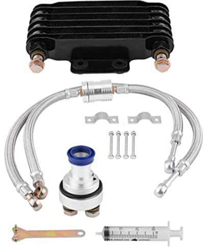 KIMISS Radiador de aceite para motor, kit de refrigeración para CB CG 85ml, negro - de enfriamiento de aceite, compatible con motocicletas
