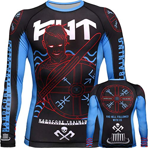 Hardcore Training Norman Viking Black Chemise de Compression Homme MMA BJJ Fitness Arts Martiaux No Gi Grappling Boxe Workout