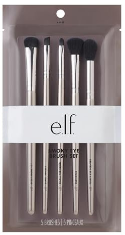 e.l.f. Smokey Eye Brush Kit, 5-teiliges Pinselset für Lidschatten und Augen-Make-up, aus synthetischen Borsten, vegan & tierversuchsfrei