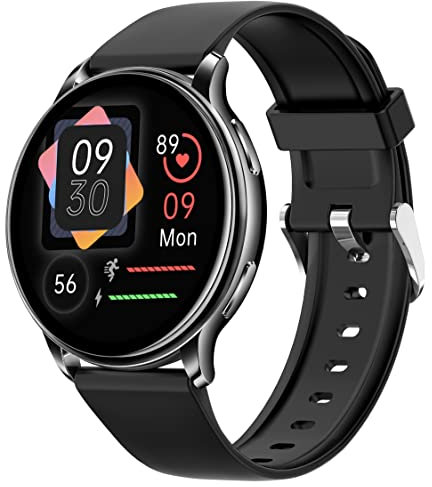 Smartwatch Herren Fitnessuhr Damen mit Telefonfunktion Schrittzähler Uhr Damen Pulsuhr Sportuhr Blutdruckmessung Gesundheitsuhr Laufuhr Fitness Tracker Aktivitätstracker Fitnesstracker Schwarz