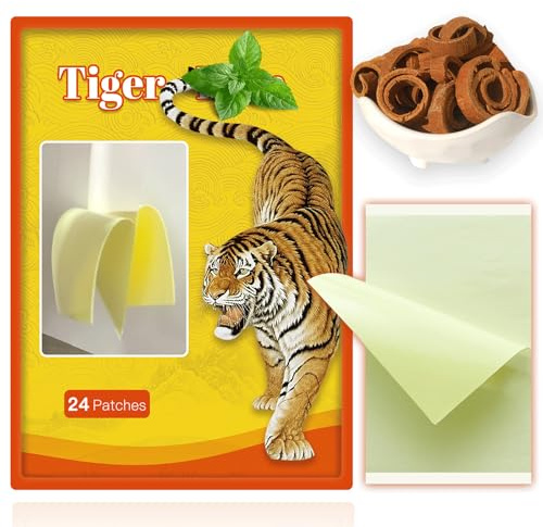 BXQJRJ 48Pcs/Box Tiger Patches/Patch Double Sided Back Patch Neck Muscle Shoulders Body Muscle Herbal Plaster