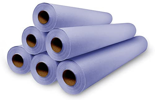 Papel Camilla Masaje Crepado Lila 6 Rollos | Rollo Papel Camilla Lila Sin Precorte (60 cm x 70 metros)