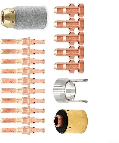 Plasma Cutter Electrode, 23pcs Plasma 9-8215 9-8211 9-8213 9-8237 9-8281 Electrode Tip 80A For SL60/100 Plasma Cutting Torch Consumables