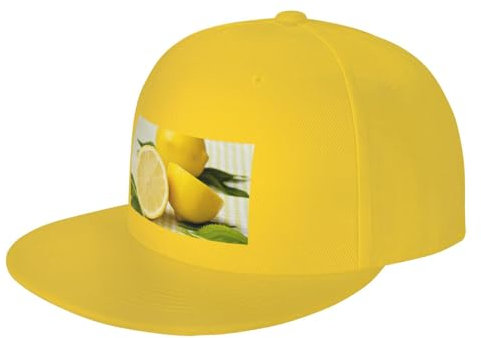 TRESILA Casquette de baseball à bord plat réglable – Jaune citron – Casquette de baseball élégante à bord plat, confortable, protection solaire pour homme et femme, jaune, taille unique