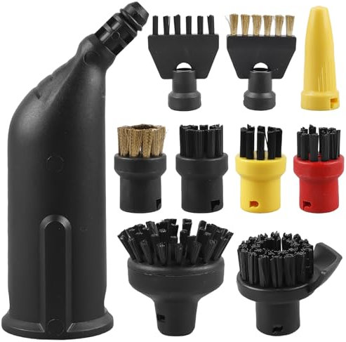 Asfrode 10 Stück Zubehör für Kärcher Dampfreiniger, Ersatzteile Dampfreiniger, Enthält Rundbürste Gross, Reinigungsbürste, Fugenbürsten, Düse, Kompatibel kärcher SC1 SC2 SC3 SC4 SC5 CTK10 CTK20