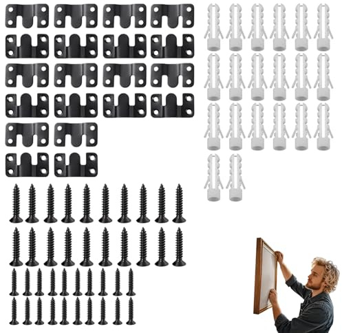 Herrajes para Colgar Muebles de Cocina – Soporte de Espejo de Pared, Anclajes de Madera, Ganchos para Colgar Cuadros, Sin Agujeros - Herraje Cabecero y Cuelga Fácil