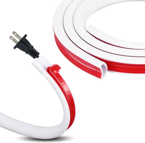 Canaleta de cables autoadhesiva 3M color blanco – Flexible para ocultar cables, esquina redonda, canal de pared para casa, oficina y almacén
