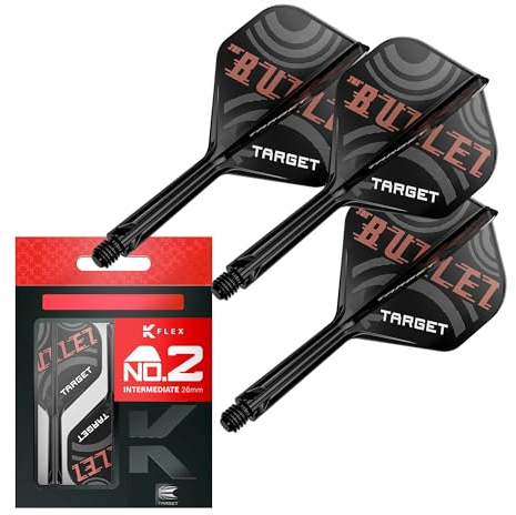 Target Darts Stephen Bunting K Flex Voli e Sistema di Alberi, No.2 | Confezione da 3 Aste Kflex All In One, Player Edition Freccette Accessori | Asta per Freccette K-Flex Intermedio (26mm)