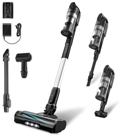 LEVOIT Cordless Vacuum Cleaner with HEPA Filter, Anti-Tangle Brush, Up to 70 Minutes, Charging Wall Dock, Powerful Suction, Lightweight, for Carpet, Hard Floor, Pet Hair, LVAC-200 MAX