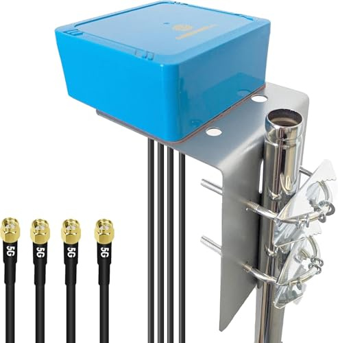 Maswell 4X4 MIMO LTE antenna för IoT M2M | Låg förstärkning 3 dBi inte lämplig för hastighetstävlingar, Omni 700-6000 MHz | 4G+ LTE 5G NR | WiFi 6 Bluetooth WiMAX Zigbee | SMA-Male och TS9