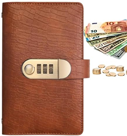 Tuxuseo Cahier D'Économies D'Argent | Livre D'Épargne Avec Serrure à Combinaison | Organisateur Budget 100 Pages Protection Vie Privée pour Débutants Étudiants Familles