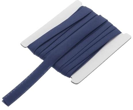 QUARKZMAN 1/2 Pulgada Cinta Al Bies Doble Plegada Continua A Granel De Algodón Para Coser Costuras Acabados Ribetes Artesanías (Azul Marino 12 Yardas)
