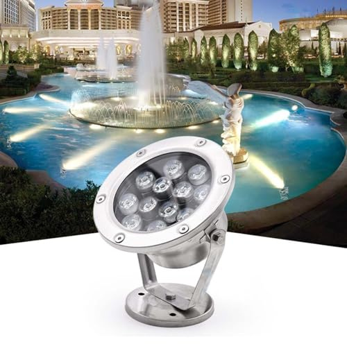 GUODDM Foco LED Sumergible - Iluminación Subacuática, Lámpara LED De Jardín De 12V, Foco LED Empotrable Para Exteriores Con Ángulo Ajustable De 360°(Blue,15w)