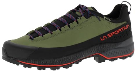 LA SPORTIVA Chaussures de randonnée basses TX5 Evo GTX imperméables et stables pour homme avec semelle extérieure adhérente et matériau extérieur en cuir nubuck, Cypress Mountain Red, 42 EU