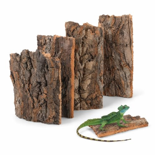 PartyKindom 4pcs Reptile Bark Decor Climbing Platform for Terrarium Turtle Basking Reptile Supplies Natural Tree Bark