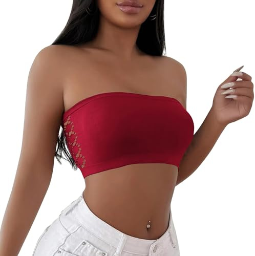 Soutien-gorge sans bretelles push-up invisible pour femme, Vin., M