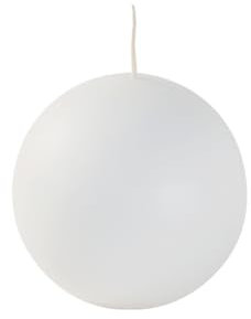 Cereria di Giorgio Bianco Candele Sfera Diametro 10 cm-4 Pezzi-Colore Durata 49 Ore-Bruciano all'Interno Senza colare, Cera di paraffina, unità