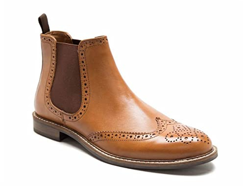 Red Tape Men's Downton Chelsea Boot, Tan, 8 UK