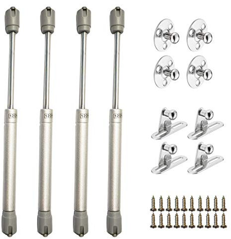 ZFYQ Pistones a Gas, 4pcs Hidráulico Muebles Cocina Amortiguador Puertas Elevables 120N/12kg Bisagras Resortes Armario con Tornillos