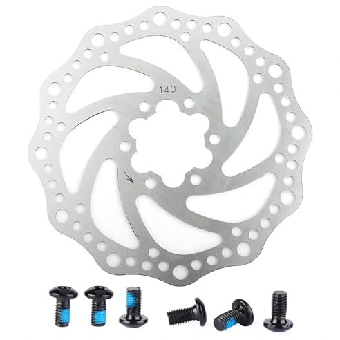 VIFER Disco Freno Bicicletta in Acciaio Inox 140mm Rotore in Acciaio Inossidabile per Bicicletta a 6 Fori Freno a Disco Rotore Adatto per Bici da Strada Mountain Bici