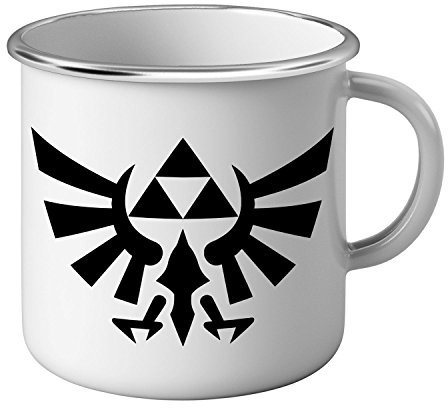 French Unicorn Teetasse emailliert Metall Zelda Symbol Videospiele Triforce Gaming