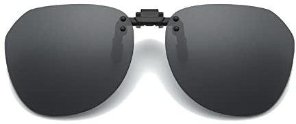 YAMEIZE Fashion Clip-on Sunglasses for Women Men Flip up Glasses Outdoor (Black)