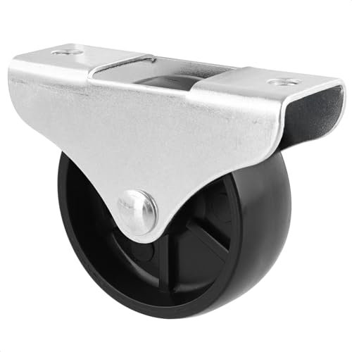 WAGNER 01005701 - Ruedas fijas para muebles, diámetro de 50 mm, altura de 55 mm, acero galvanizado, color negro, capacidad de carga de 50 kg