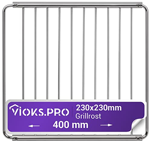 Viоks.pro Grillrost Verchromt Gitter Ausziehbar Universal 230-400 x 230 mm/Ofengitter Backofen Gitterrost Erweiterbar - Grillgitter Ofen Gitterrost für Backofen Herd & Oven Rack