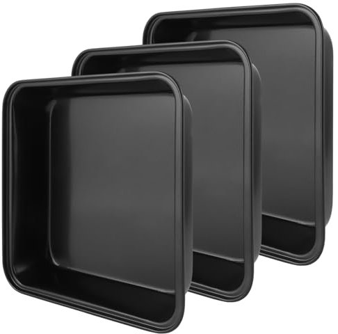 GBACHOOSE 3 Stück Auflaufform Quadratisch, Brownie Backform, Auflaufform 20x20 cm, Quadratische Backform, Auflaufform Eckig, Backform Quadratisch, Auflaufform für Heißluftfritteuse, Lasagne, Kuchen