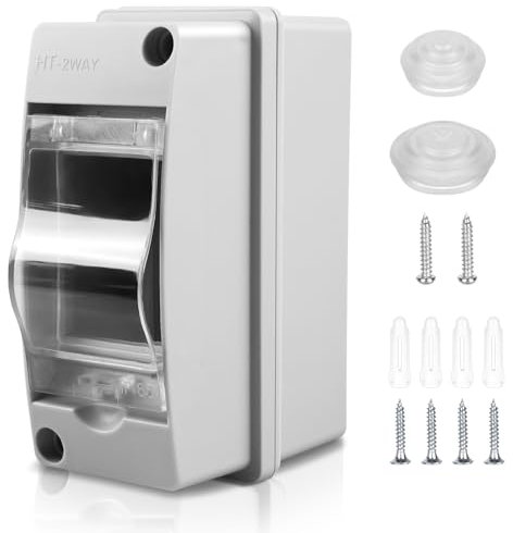 Coffret Electrique Etanche Exterieur Boîtier: Boîte Etanche Electrique Exterieur IP65, Tableau Electrique 1 Rangée, Boîtier Electrique Etanche, Coffret Electrique 2 Modules Pour Disjoncteur Mural