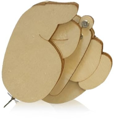 CPJJ Broches Amusantes en Bois,Broche en Forme de Majeur,Pré-assemblé,Sans Assemblage,Broche Interactive d'Expression d'humeur Cadeau Sympa pour Homme et Femme