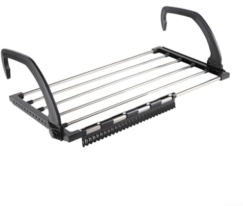 Tendedero de ropa para radiador, estante de secado multifuncional de acero inoxidable, plegable, portátil con características antiviento para un uso seguro