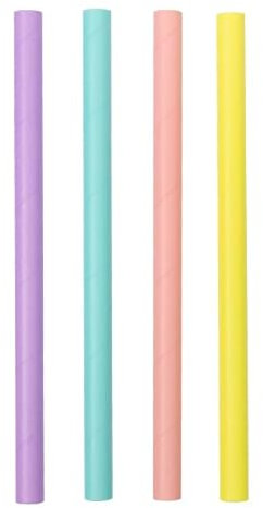 Monouso | 50 Pajitas Rectas de Papel, Colores Variados, 20cm, Ø1,2cm, Reciclable, Desechable, Ideal para granizados, Smoothies, Cañitas de cartón, Pajitas de colores.